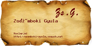 Zsámboki Gyula névjegykártya
