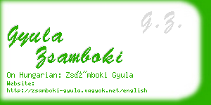 gyula zsamboki business card